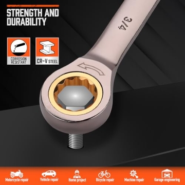 HORUSDY 24-Piece Ratcheting Wrench Set for Mechanics