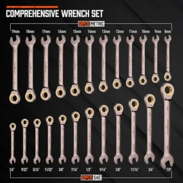 HORUSDY 24-Piece Ratcheting Wrench Set for Mechanics