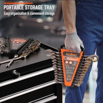 HORUSDY 24-Piece Ratcheting Wrench Set for Mechanics