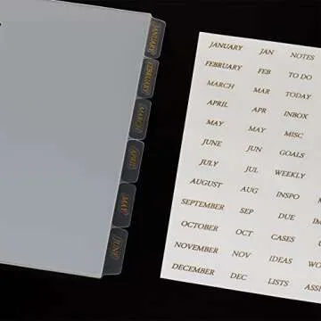 Clear A5 Index Binder Dividers & Planner Stickers Set