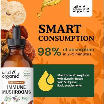 Wild & Organic Immune Mushroom Tincture for Immunity Support