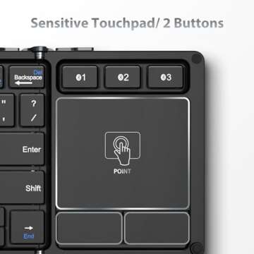 iClever Foldable Keyboard with Touchpad - Portable & Multi-Device