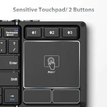 iClever Foldable Keyboard with Touchpad - Portable & Multi-Device