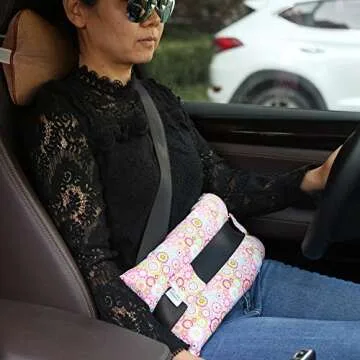 Hysterectomy Seatbelt Pillow with Pocket for Cervical Cancer Uterine fibroids Abdominal Surgery Abdomen Healing Protector Organ Transplants C-Section Recovery Car Seat Belt Pad (Sunflower)