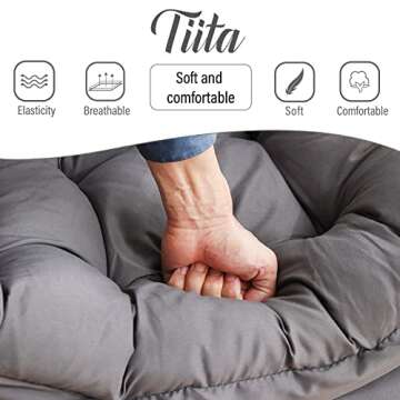 Tiita Lazy Chair with Ottoman, Modern Large Accent Lounge, Leisure Sofa Armchair with Ottoman, Reading with Footrest for Bedroom, Living Room, Dorm Rooms, Garden and Courtyard