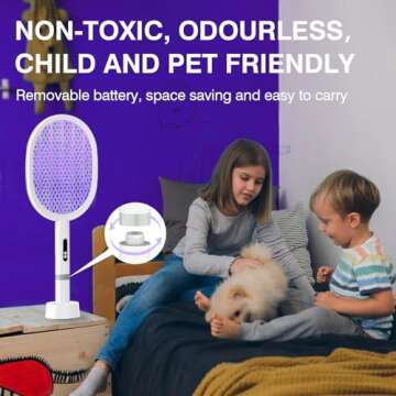 PALONE 4000V Electric Fly Swatter Racket for Bug Zapping