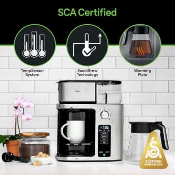 Braun MultiServe Plus 10- Cup Pod Free Drip Coffee Maker, 7 Brew Sizes/Hot & Cold Brew, Stainless steel KF9270SI