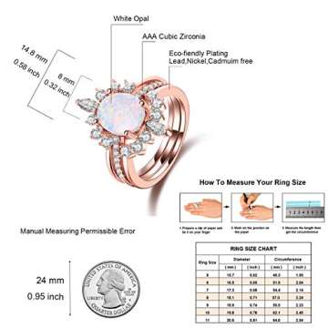 LAZLUVU Women Stackable Opal Rings Set - 3 Pieces