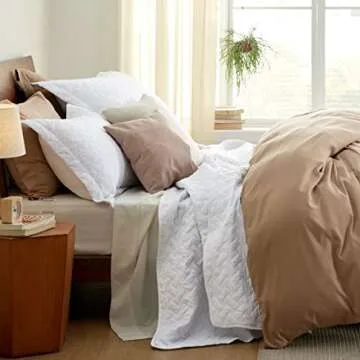 Bedsure Quilts King Size - Lightweight Bedspreads King Size with Basket Weave Pattern, Soft Quilt Bedding Set, Brown Comforter Set Coverlet for All Seasons with 2 Pillow Shams