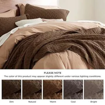 Bedsure Quilts King Size - Lightweight Bedspreads King Size with Basket Weave Pattern, Soft Quilt Bedding Set, Brown Comforter Set Coverlet for All Seasons with 2 Pillow Shams