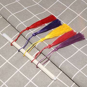 VAPKER 100 Pieces 13cm/5-Inch Silky Handmade Soft Tassels Floss Bookmark Tassels with 2-Inch Cord Loop for Jewelry Making, DIY Projects, Bookmarks(25 Colors)