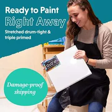 Crafts 4 All Stretched Canvas Boards - 12x12 Art Canvases