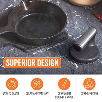 Yukon Glory™ Cast Iron Skillet Cleaner - Welded Stainless Steel Scrubber for All Cookware
