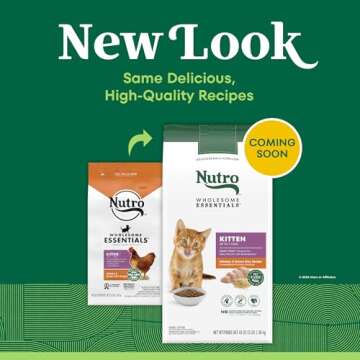 NUTRO WHOLESOME ESSENTIALS Kitten Natural Dry Cat Food for Early Development Farm-Raised Chicken & Brown Rice Recipe, 3 lb. Bag