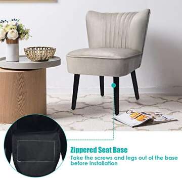 Giantex Velvet Accent Chairs Set of 2 for Stylish Comfort