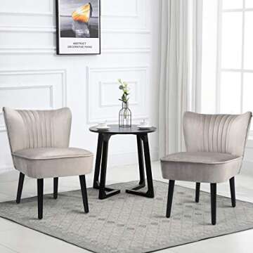 Giantex Velvet Accent Chairs Set of 2 for Stylish Comfort