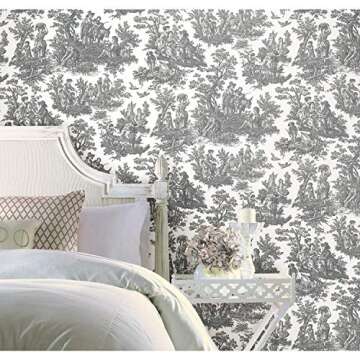 RoomMates Waverly RMK11869WP Country Life Toile Wallpaper for Easy Home Makeover