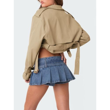 Imily Bela Women’s Lightweight Cropped Trench Coat