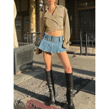 Imily Bela Women’s Lightweight Cropped Trench Coat