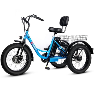 Geemax Electric Tricycle for Adults, 20" x 4.0 Fat Tire Electric Trike, 36V 350W 13Ah Lithium Batter...