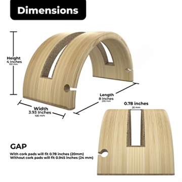 Kothar Wood Vertical Laptop Stand for Desk, Natural Bamboo, Space-Saving Desktop Dock for Apple MacBook, Microsoft Surface, iPad, Tablets and More