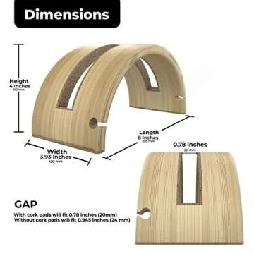 Kothar Wood Vertical Laptop Stand for Desk, Natural Bamboo, Space-Saving Desktop Dock for Apple MacBook, Microsoft Surface, iPad, Tablets and More