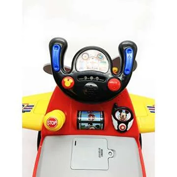 Kiddieland Disney Mickey Mouse Plane Light & Sound Activity Ride-On, 20.5" x 18" x 15.375"