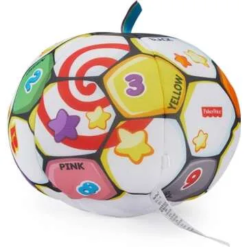 Fisher-Price Baby to Toddler Toy Laugh & Learn Singin’ Soccer Ball Musical Plush with Educational Phrases for Infants Ages 6+ Months (Amazon Exclusive)