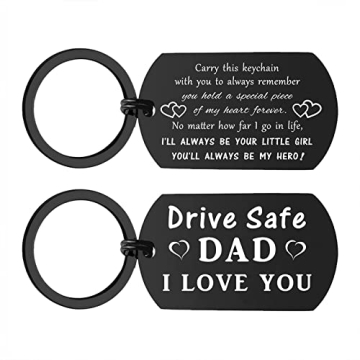 ENGZHI Drive Safe Dad Keychain Gift from Daughter - I Love You