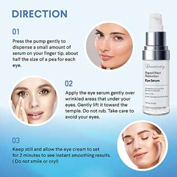 Rapid Reduction Eye Serum Eye Cream Eye Wrinkle Cream Reduce Under-Eye Bags, Wrinkles, Dark Circles, Fine Lines & Crow's Feet Instantly and Visibly for Women Men