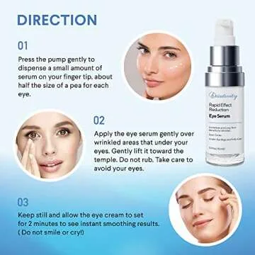 Rapid Reduction Eye Serum Eye Cream Eye Wrinkle Cream Reduce Under-Eye Bags, Wrinkles, Dark Circles, Fine Lines & Crow's Feet Instantly and Visibly for Women Men