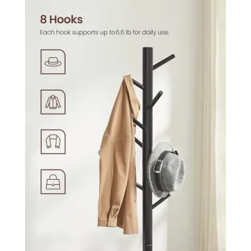Durable VASAGLE Coat Rack - Free Standing Tree Design