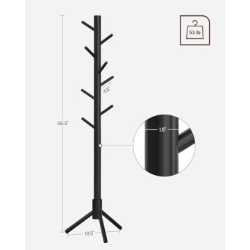 Durable VASAGLE Coat Rack - Free Standing Tree Design