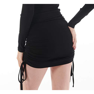 MiiVoo Stylish Sexy Ruched Long Sleeve Mini Dress
