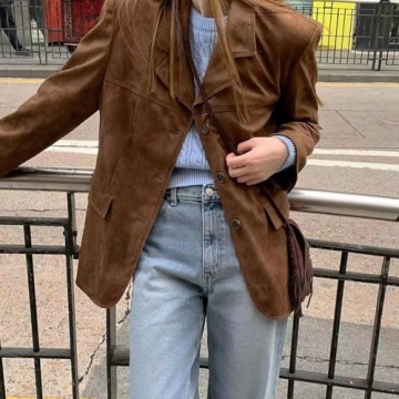 Faux Leather Jacket Women 2024 Old Money Aesthetic Oversized