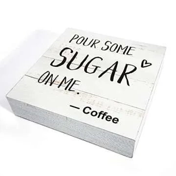 Coffee Wood Box Sign for Home & Kitchen Decor