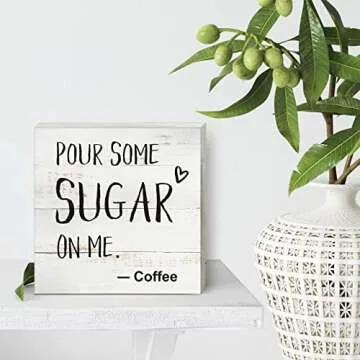 Coffee Wood Box Sign for Home & Kitchen Decor