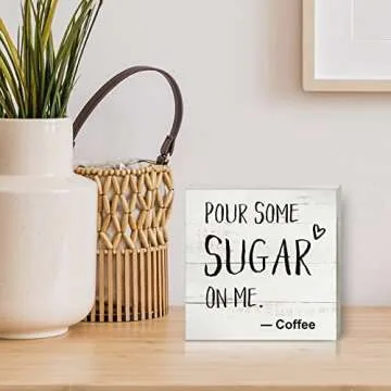 Coffee Wood Box Sign for Home & Kitchen Decor