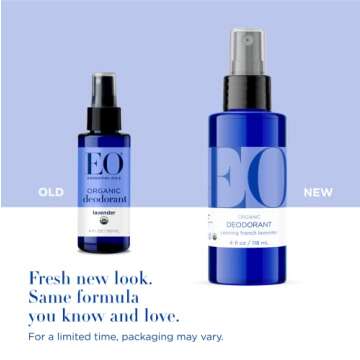 EO Organic Deodorant Spray, 4 Ounce (Pack of 3), French Lavender, Organic Plant-Based, Botanical Ext...