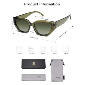 Trendy SOJOS Cat Eye Polarized Sunglasses for Women