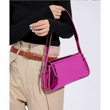 Caissip Evening Bag Women Hobo Bag Clutch Y2k Sparkly Silver Purse Tote Handbag Shoulder Party Bag Cute Metallic Bag Crossbody Bags