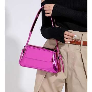 Caissip Evening Bag Women Hobo Bag Clutch Y2k Sparkly Silver Purse Tote Handbag Shoulder Party Bag Cute Metallic Bag Crossbody Bags