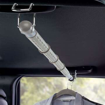 Car Clothes Hanger Bar with Solid Metal Hooks