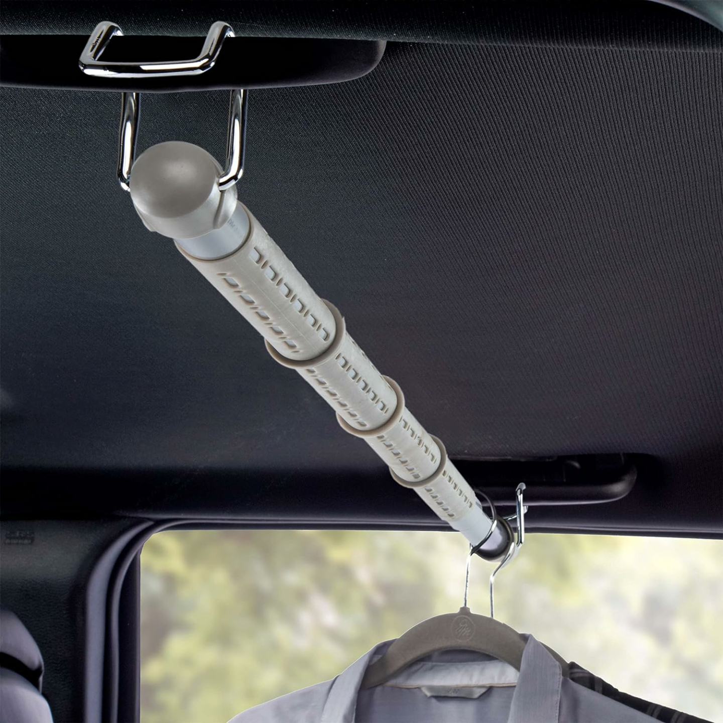 Car Clothes Hanger Bar with Solid Metal Hooks