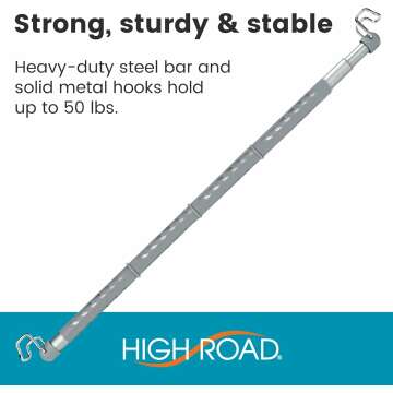 Car Clothes Hanger Bar with Solid Metal Hooks