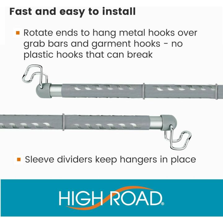 Car Clothes Hanger Bar with Solid Metal Hooks