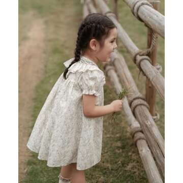 Baby Girls Vintage Floral Smocked Dress for Summer Events