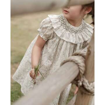 Baby Girls Vintage Floral Smocked Dress for Summer Events