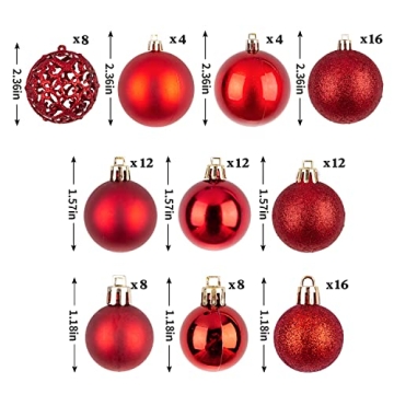 NJN 100pcs Shatterproof Christmas Ball Ornaments Set