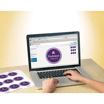 Avery Durable Waterproof Round Labels with Sure Feed Technology, 2.5" Diameter, White, Laser or Pigment-Inkjet Printer, 72 Customizable Blank Labels (22856)